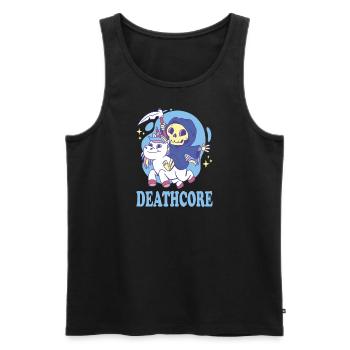 Lustig Deathcore Niedlicher Sensenmann Einhorn - Männer Premium Bio Tank Top - Schwarz - Vorne - Michal (187cm)