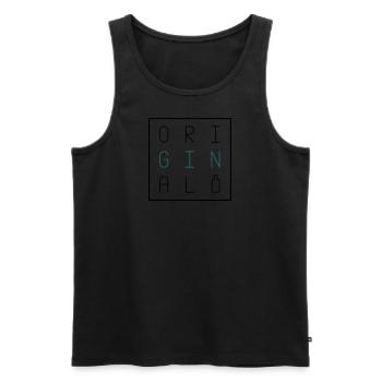 OriGINal - Männer Premium Bio Tank Top - Schwarz - Vorne - Michal (187cm)