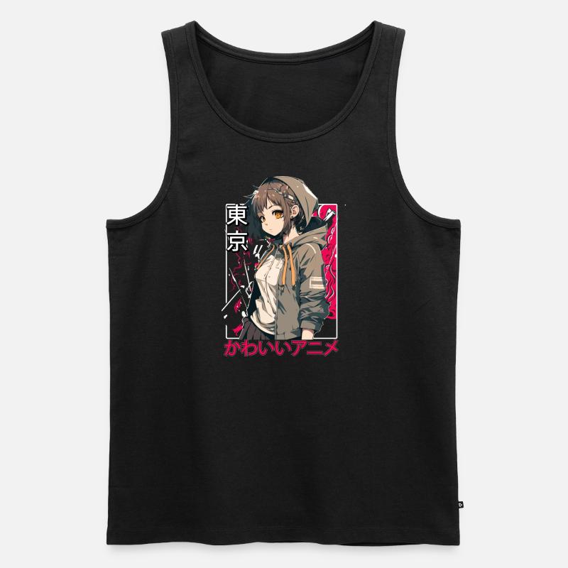 Sakura Blossom - Männer Premium Bio Tank Top - Schwarz