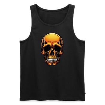 Skull Gold - Männer Premium Bio Tank Top - Schwarz - Vorne - AI Model Male 178 light (178cm)