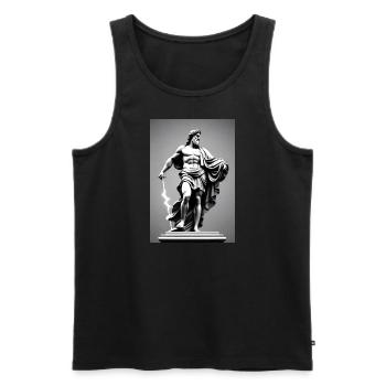 Zeus III - Men's Premium Organic Tank Top - black - Front - AI Model Male 178 light (178cm)