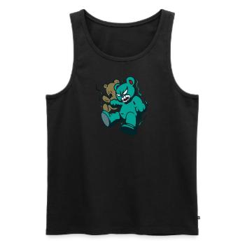 Halloween mad bear - Men's Premium Organic Tank Top - black - Front - AI Model Male 178 light (178cm)