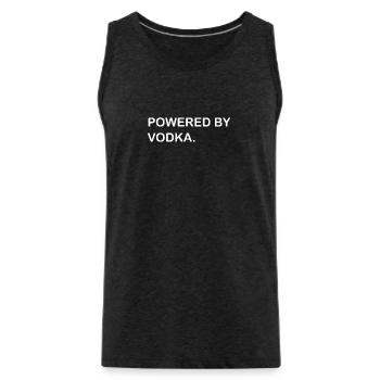 Powered by Vodka - Männer Premium Bio Tank Top - Anthrazit - Vorne - Alexander (188cm)