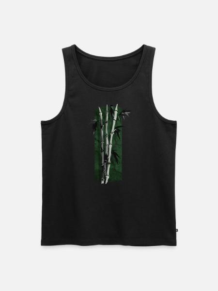 Zen Tranquility: Elegant Bamboo Grove - Men's Premium Organic Tank Top - black
