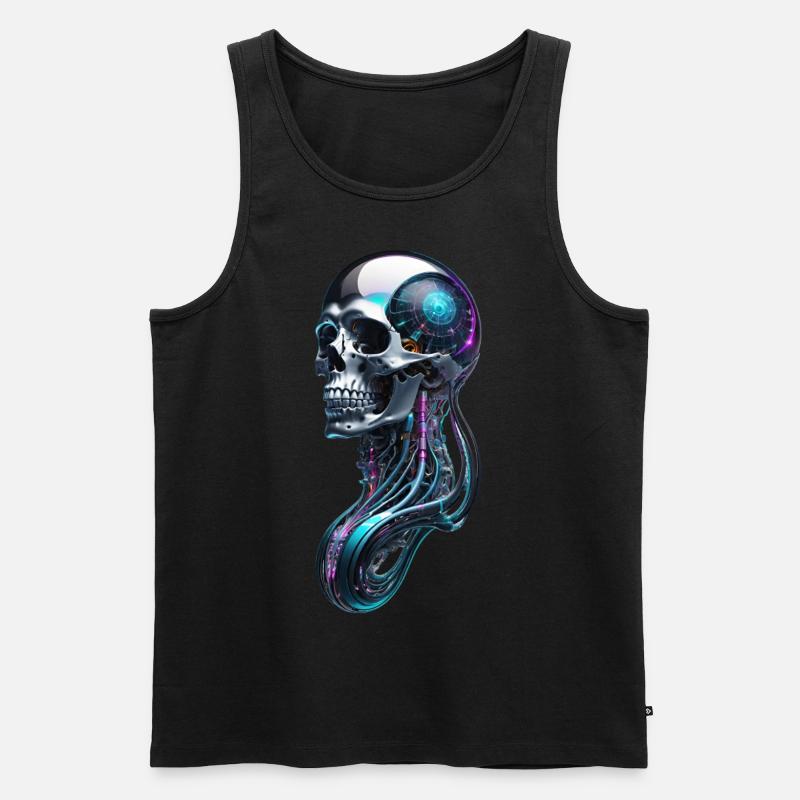 cosmic skull - Männer Premium Bio Tank Top - Schwarz