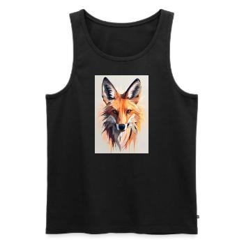Vision Fuchs - Männer Premium Bio Tank Top - Schwarz - Vorne - AI Model Male 178 light (178cm)