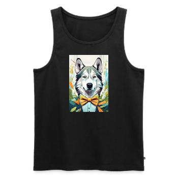 Stilvoller Wächter - Männer Premium Bio Tank Top - Schwarz - Vorne - Michal (187cm)