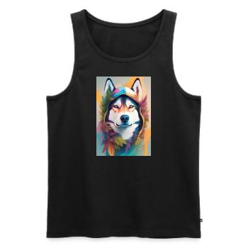 Nature Boy - Men's Premium Organic Tank Top - black - Front - Michal (187cm)