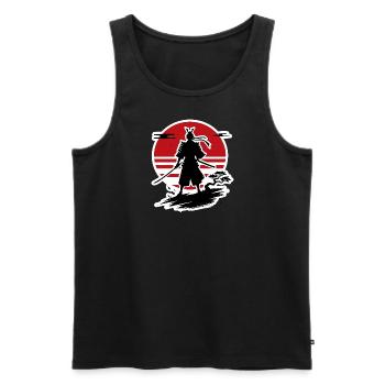 Silhouette Samurai Red Sun - Men's Premium Organic Tank Top - black - Front - AI Model Male 178 light (178cm)