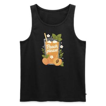 Peach Please – Motif de thé glacé sucré dans le style estival - Débardeur bio Premium Homme - noir - Devant - AI Model Male 178 light (178cm)