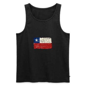 Chile Flag - Vintage Look - Débardeur bio Premium Homme - noir - Devant - AI Model Male 178 light (178cm)