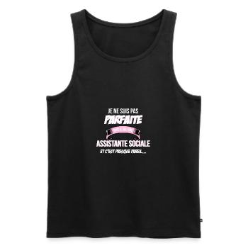 Assistante sociale cadeau humour - Débardeur bio Premium Homme - noir - Devant - Michal (187cm)