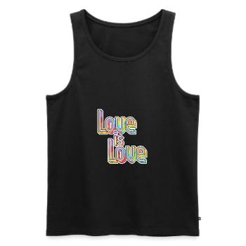 Love Is Love Gay Pansexuell Bi LGBTQ LGBT Geschenk - Männer Premium Bio Tank Top - Schwarz - Vorne - Michal (187cm)
