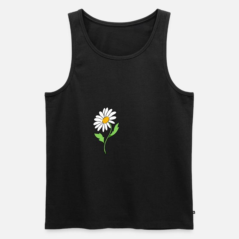 Gänseblümchen - Männer Premium Bio Tank Top - Schwarz