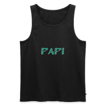 BONNE FÊTE PAPA. PAPA. FÊTE DES PÈRES. PÈRE - Débardeur bio Premium Homme - noir - Devant - Michal (187cm)