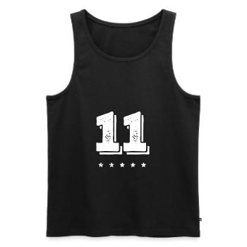 11 Zahl Trikot - Männer Premium Bio Tank Top - Schwarz - Vorne - Michal (187cm)