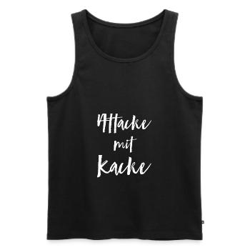 Attacke mit Kacke - Männer Premium Bio Tank Top - Schwarz - Vorne - AI Model Male 178 light (178cm)