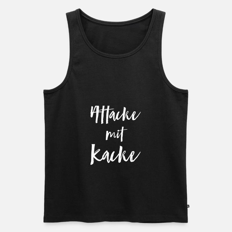 Attacke mit Kacke - Männer Premium Bio Tank Top - Schwarz