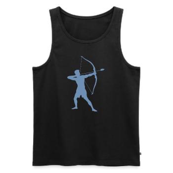 Bogenschütze-Silhouette, Präzises - Männer Premium Bio Tank Top - Schwarz - Vorne - Michal (187cm)