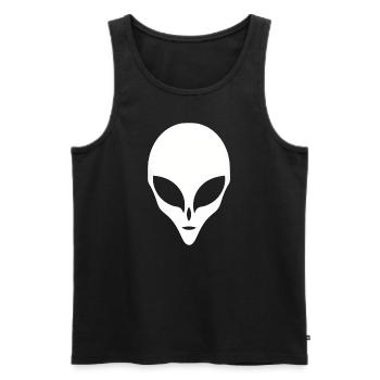 Alien Silhouette Head Face - Men's Premium Organic Tank Top - black - Front - AI Model Male 178 light (178cm)