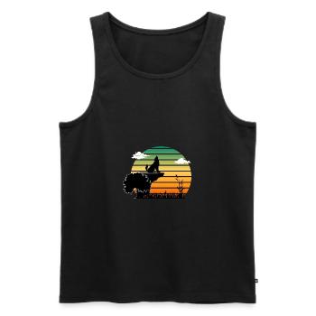 Wolf - Männer Premium Bio Tank Top - Schwarz - Vorne - Michal (187cm)