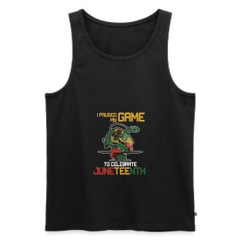 Juneteenth Black History Day Pride Gift - Men's Premium Organic Tank Top - black - Front - Michal (187cm)