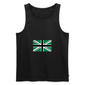 Union Jack | schwarz-weiss-grün | Fahne | Flagge - Männer Premium Bio Tank Top - Schwarz - Vorne - AI Model Male 178 light (178cm)