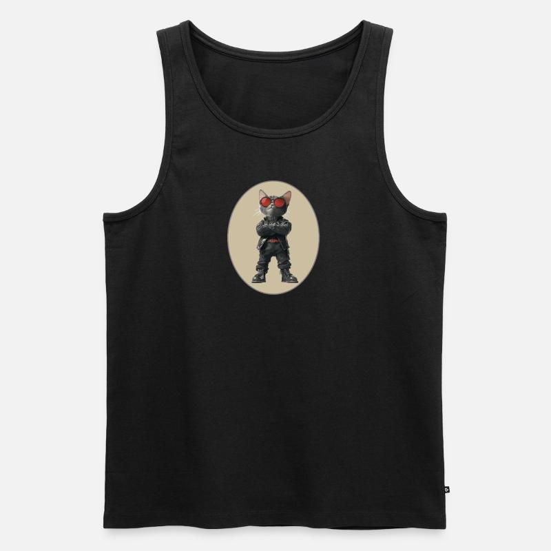 Katze - Männer Premium Bio Tank Top - Schwarz