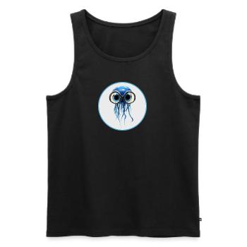 Qualle mit Taucherbrille - Männer Premium Bio Tank Top - Schwarz - Vorne - Michal (187cm)