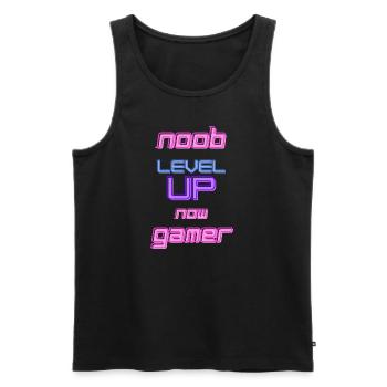 Gamer Design Noob Level Up Gamer - Männer Premium Bio Tank Top - Schwarz - Vorne - AI Model Male 178 light (178cm)