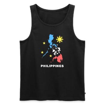 Philippinen Flagge Karte Design für stolze Pinoys - Männer Premium Bio Tank Top - Schwarz - Vorne - Michal (187cm)