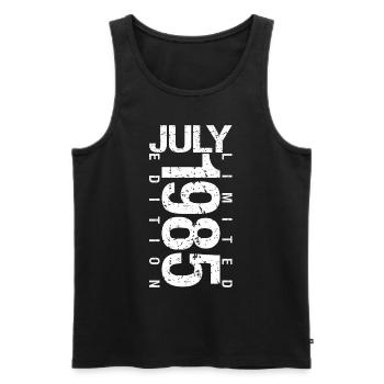 Juli 1985 Juli Geburtstagsgeschenk Juli 1985 - Männer Premium Bio Tank Top - Schwarz - Vorne - Michal (187cm)