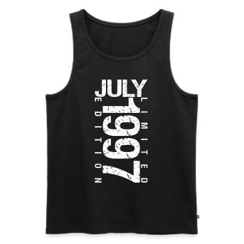 July 1997 July birthday gift July 1997 - Men's Premium Organic Tank Top - black - Front - Michal (187cm)