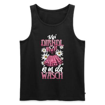 Mei Dirndl is in da Wäsch Trachtenshirt Damen - Débardeur bio Premium Homme - noir - Devant - AI Model Male 178 light (178cm)