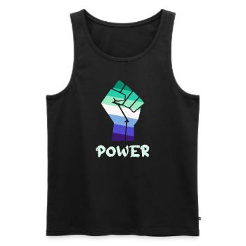 Power Gay Pride Fist Design for Equality - Men's Premium Organic Tank Top - black - Front - Michal (187cm)