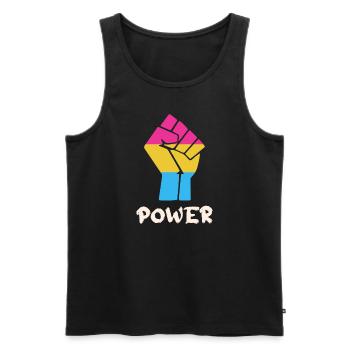 Power Pansexual Pride Fist Design pour l’égalité - Débardeur bio Premium Homme - noir - Devant - Michal (187cm)