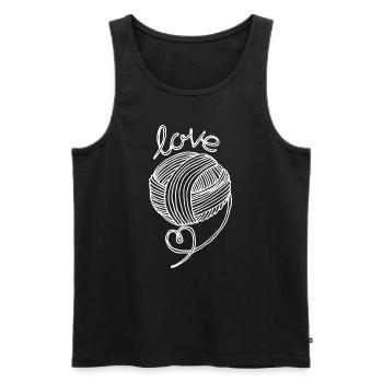 Yarn Lover Funny Wool Heart Funny Knitting crochet - Débardeur bio Premium Homme - noir - Devant - Michal (187cm)