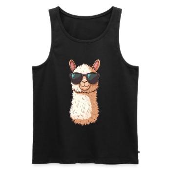 Lusitges Alpaca Llama Lama Sunglasses Summer - Men's Premium Organic Tank Top - black - Front - AI Model Male 178 light (178cm)