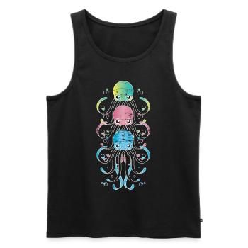 Oktopus - Männer Premium Bio Tank Top - Schwarz - Vorne - AI Model Male 178 light (178cm)