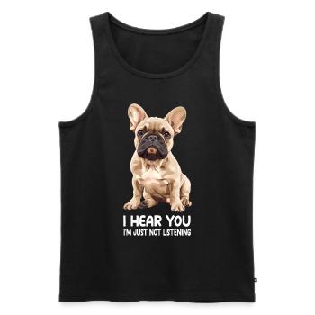 French Bulldog - Men's Premium Organic Tank Top - black - Front - Michal (187cm)