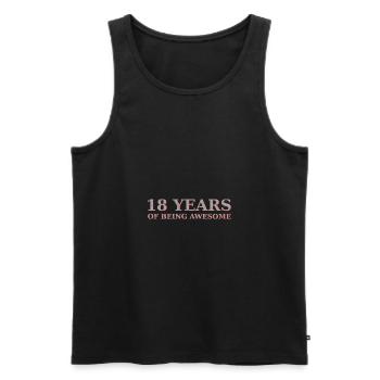 18th birthday - Men's Premium Organic Tank Top - black - Front - AI Model Male 178 light (178cm)