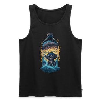 Affe - Männer Premium Bio Tank Top - Schwarz - Vorne - Michal (187cm)