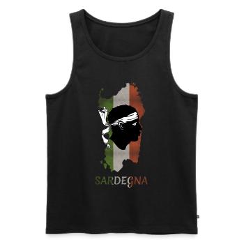 Sardinia Flag Sardinian Flag Sardegna Flag - Men's Premium Organic Tank Top - black - Front - AI Model Male 178 light (178cm)