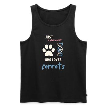 just a pharmacist who loves ferrets, funny quote - Men's Premium Organic Tank Top - black - Front - AI Model Male 178 light (178cm)