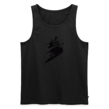 Hurrikan Katze - Männer Premium Bio Tank Top - Schwarz - Vorne - AI Model Male 178 light (178cm)