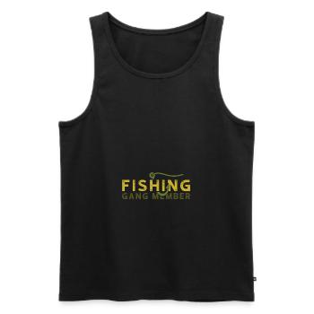 Fishing Gang - Men's Premium Organic Tank Top - black - Front - AI Model Male 178 light (178cm)
