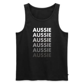 Dog Aussie - Men's Premium Organic Tank Top - black - Front - Michal (187cm)