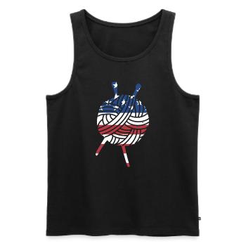 Crocheter Us Flag Crocheting - Men's Premium Organic Tank Top - black - Front - Michal (187cm)