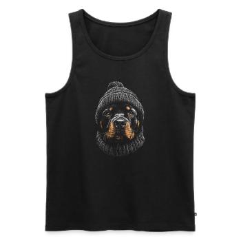 Rottweiler Bobble Hat Chien Chien Rottie - Débardeur bio Premium Homme - noir - Devant - Michal (187cm)