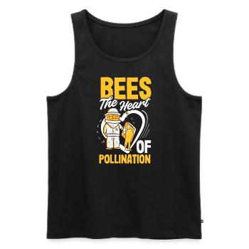 Beekeeper Heartbeat Honeycomb Love Pollination - Men's Premium Organic Tank Top - black - Front - AI Model Male 178 light (178cm)